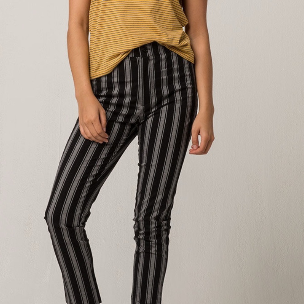 Tilly's Black and White Striped Skinny Pants